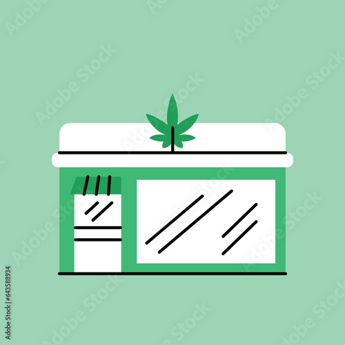 Marijuana shop black line icon. CBD cannabis products