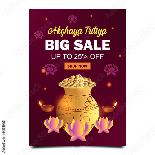 Akshaya Tritiya sale vertical poster template
