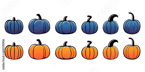 A set of pumpkins for Halloween. Vector illustration