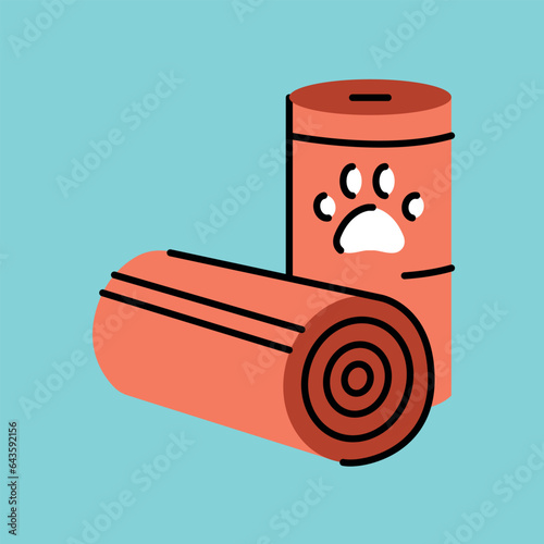 Doggy bag rolls color line icon.