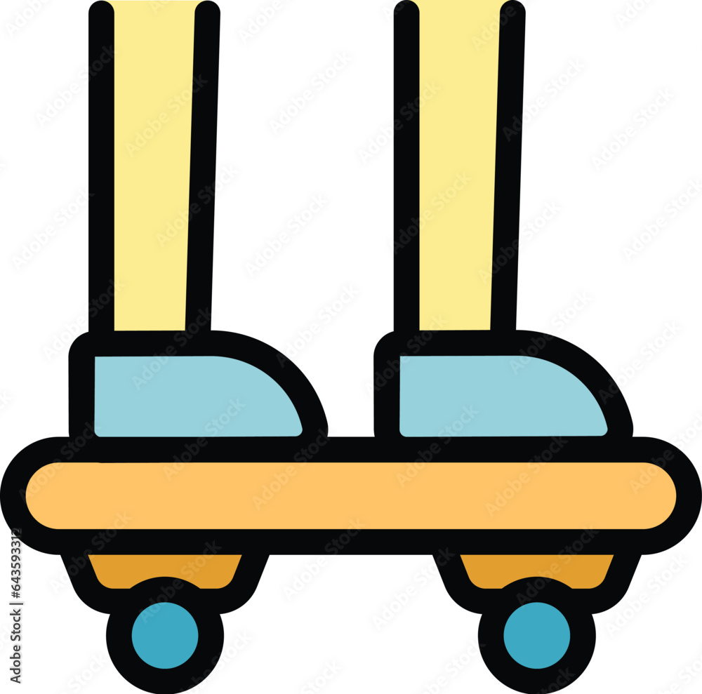 Longboard icon outline vector. Deck equipment. Sport activity color flat Longboard icon outline vector. Deck equipment. Sport activity color flat