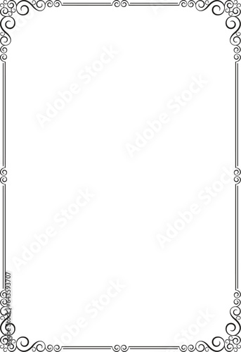 Decorative black frame with vignettes.  A4, A3 page format.