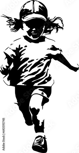 Silhouette d'une fillette qui court