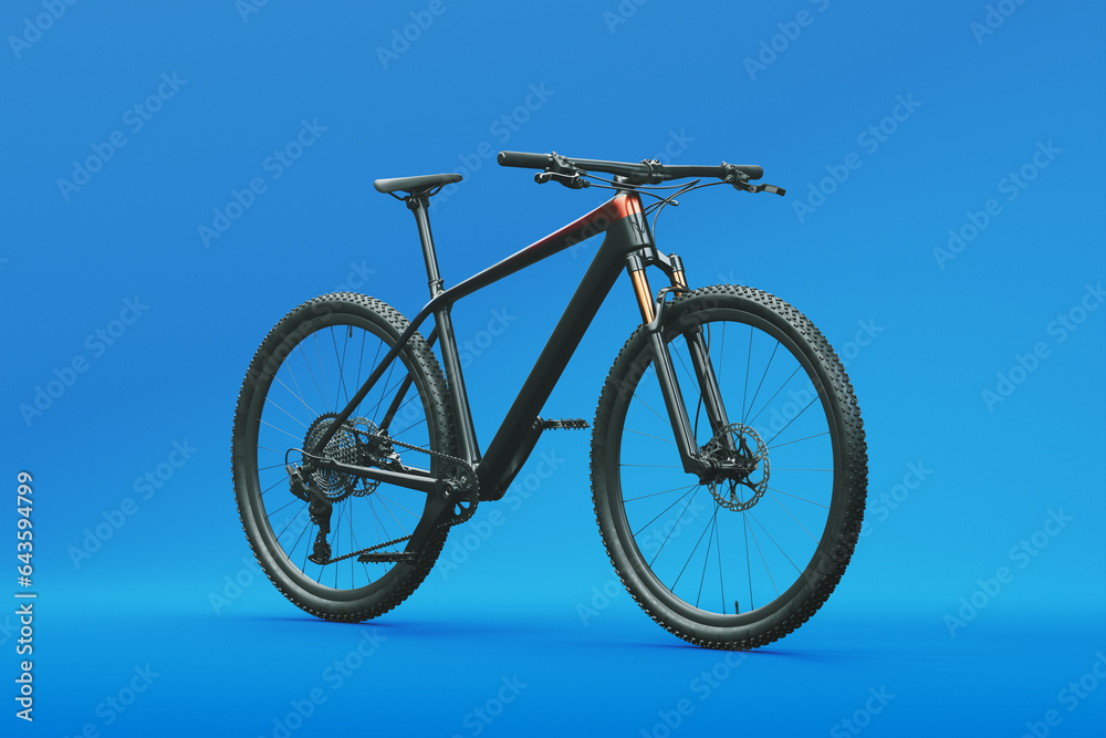 High-end MTB bike showcasing its capabilities and design. Product photography