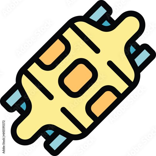 Extreme longboard icon outline vector. Deck design. Sport city color flat