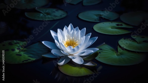 White water lily, Colorful lotus flower