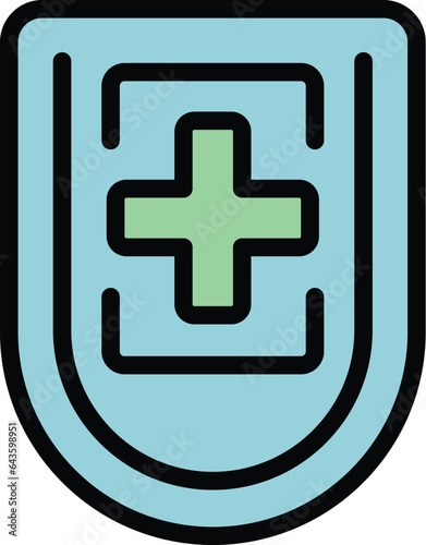 Clinic emblem icon outline vector. Emergency room. Patient health color flat