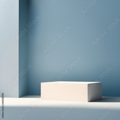 A light backdrop with podium for product presentations © karandaev