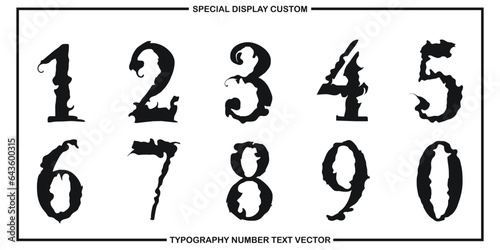 assorted digital custom vector numbers. minimum. Color gradation. Dark. Banner Network. 3d effect. Design. futuristic. Paper cut or effect. Luxury. Premium. (88)