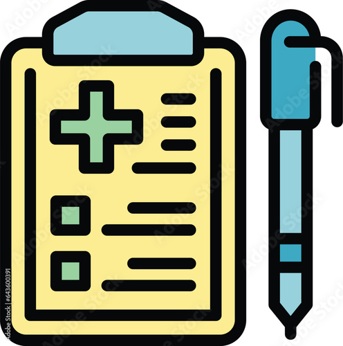 Patient card icon outline vector. Medicine patient. Care nurse color flat