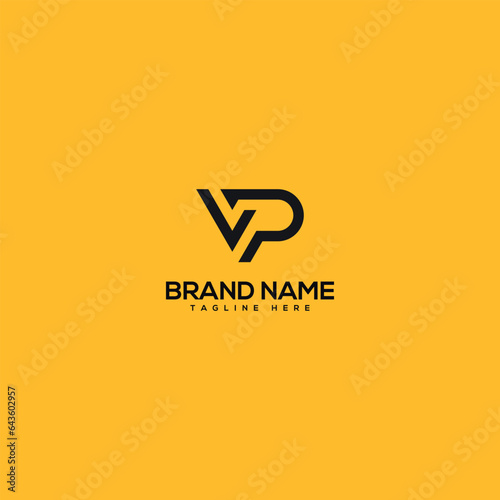 Abstract initial letter VP PV logo design template - vector. photo
