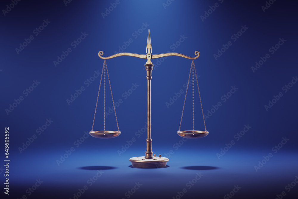 An antique gold or brass weighing scale usable for measuring precious metals