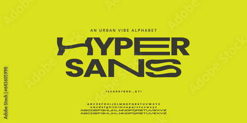Hyper Sans simple bold sans serif font, with light effect, youth design style for logo and branding