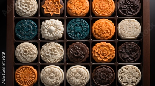 A mooncake is a Chinese bakery product traditionally eaten during the Mid-Autumn Festival. Traditional gift to clients and relatives.