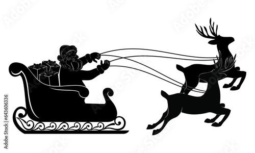 santa claus riding sleigh