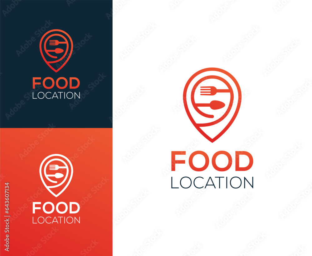 Food location logo design vector illustration inspiration Food location logo design vector illustration inspiration