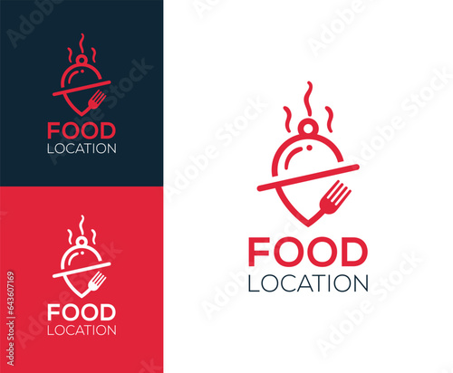Food location logo design vector illustration inspiration