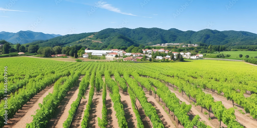 Scienic grape production field