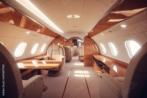 Interior of a private jet. Interior of a private plane.