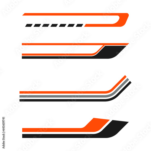 collection of racing style vehicle wrap striped decal