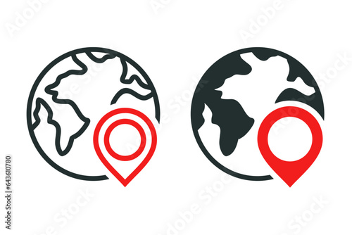 World pin icon. Illustration vector