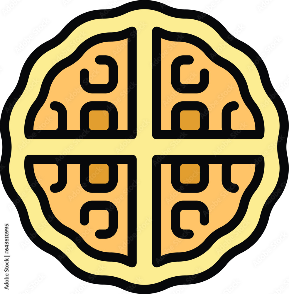 Cake waffle icon outline vector. Belgian wafer. Pastry bakery color flat Cake waffle icon outline vector. Belgian wafer. Pastry bakery color flat
