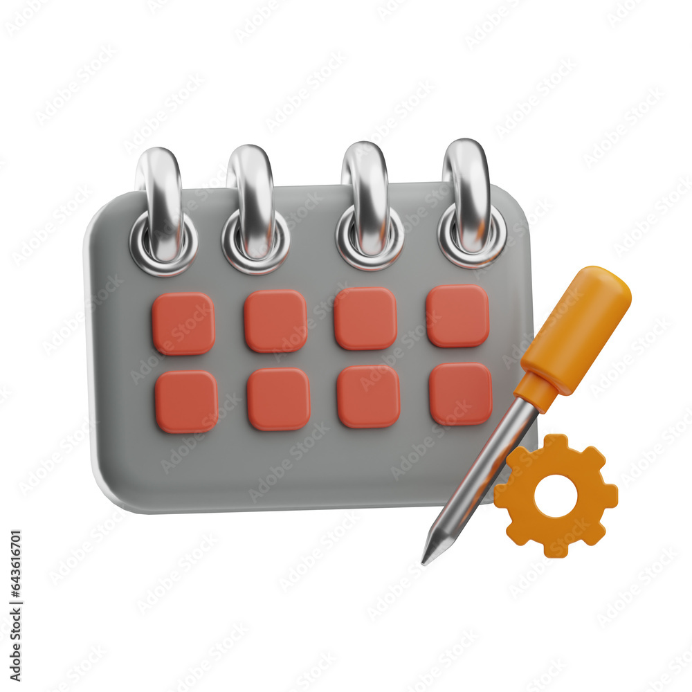 car service Schedule 3d illustration car service Schedule 3d illustration