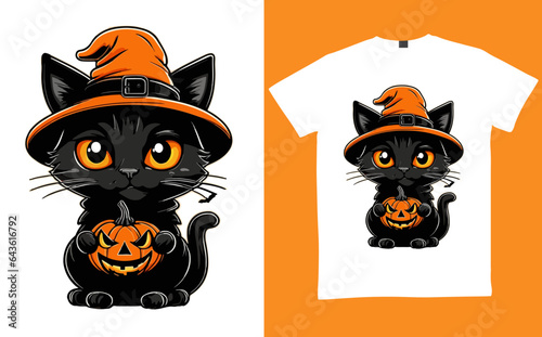 Halloween T-shirt design costume template. Happy halloween scary trendy vector t-shirt design. Halloween vector clothing apparel t-shirt design