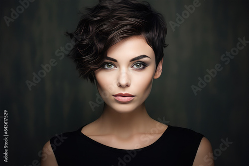 Pictures of beautiful models fashion hairstyles on background