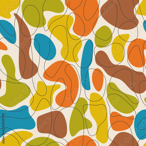 Hand drawn abstract flat doodle pattern 