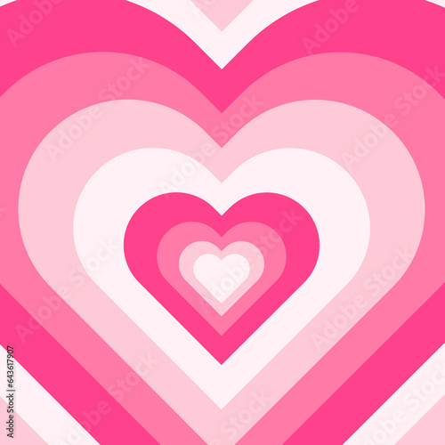 Pink heart retro groovy y2k 60s 70s background illustration