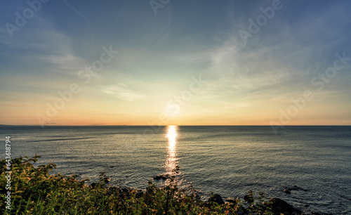 北海道オホーツク海に沈む太陽 photo