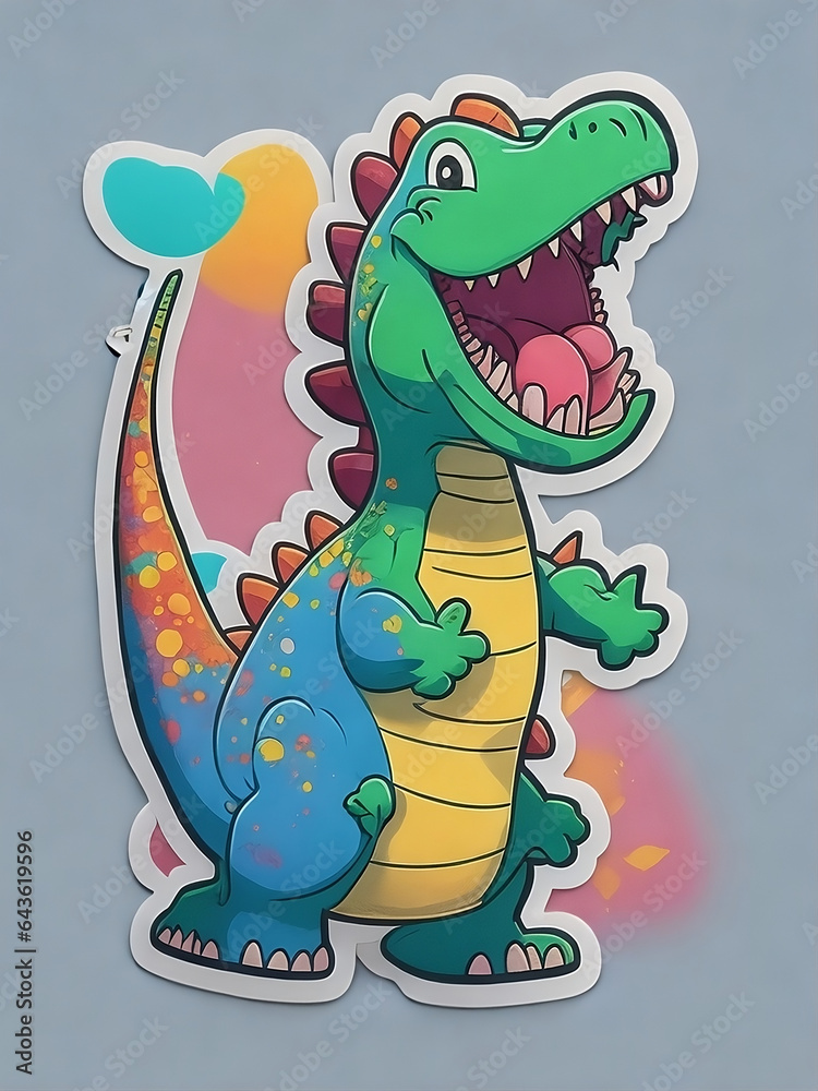 Obraz premium green dragon with a gift