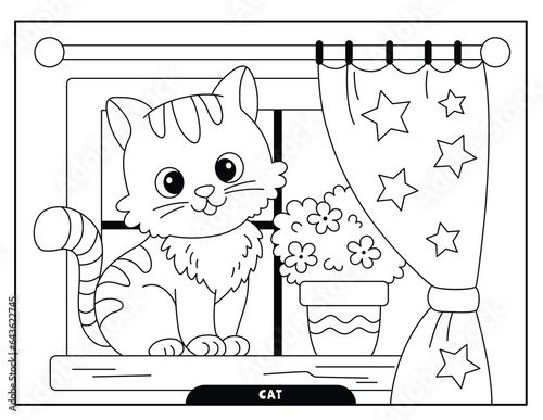Cat coloring pages for kids