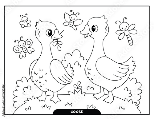 Goose coloring pages for kids