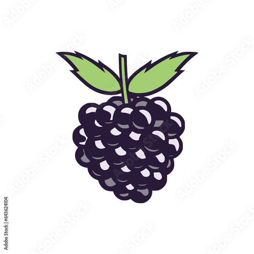 simple blackberry fruit food nature healthy logo vector illustration template design