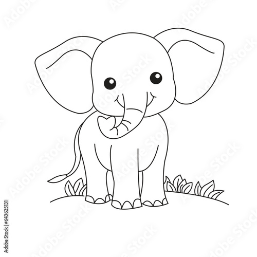 ELEPHANT ON THE SAVANA VECTOR