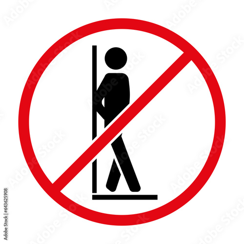 Vector icon do not touch the door, glass. An icon prohibiting leaning on the door in public transport