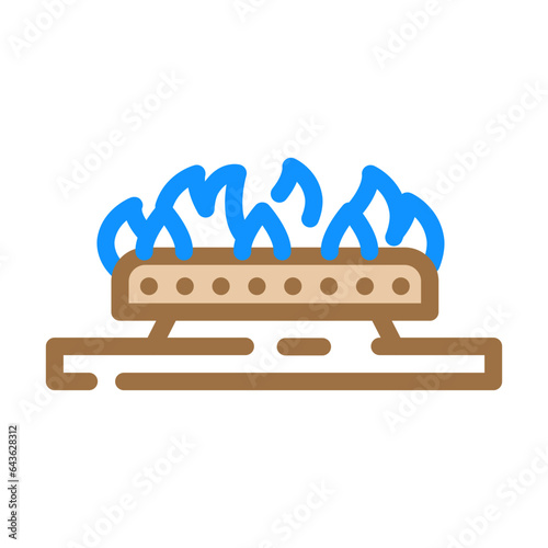 flame gas service color icon vector. flame gas service sign. isolated symbol illustration