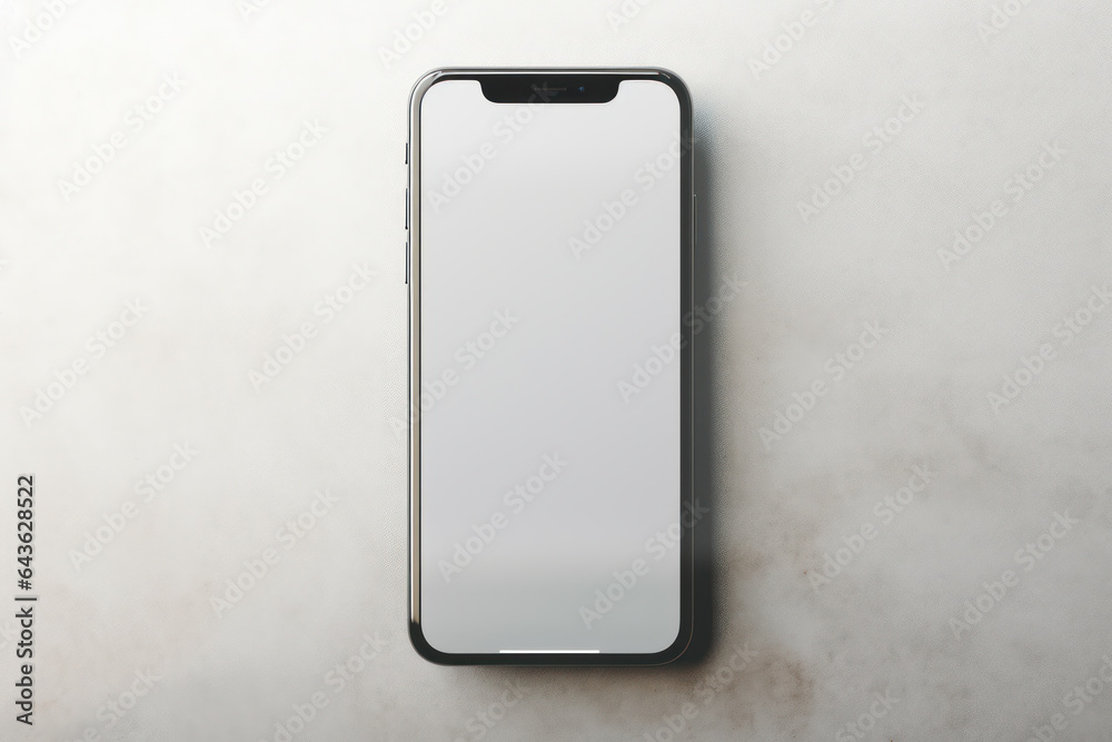 Modern Smartphone Isolated on White Background, Generative Ai