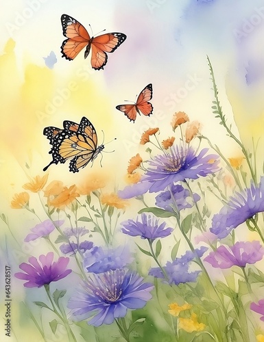 butterfly and flowers © Harshana