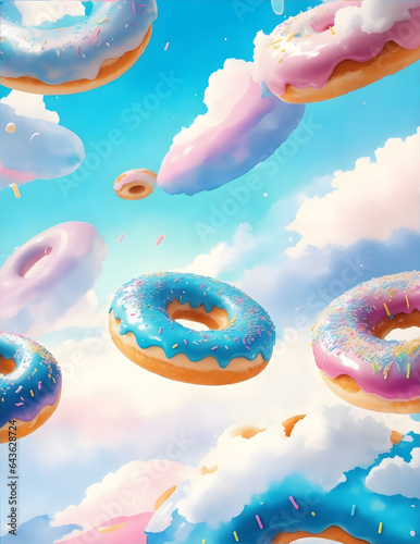 donuts rain falling from the sky