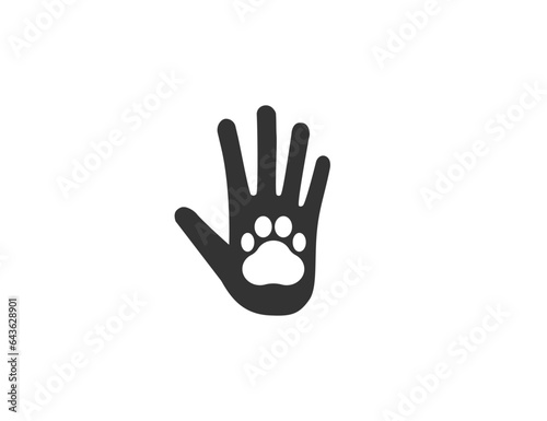 Animal care, charity icon. Vector illustration.