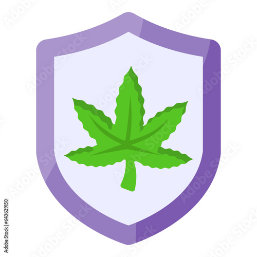 Cannabis Insurance for Dispensaries and Cultivators concept vector color icon design, Cannabis and marijuana symbol, thca and cbdasign, recreational herbal drug stock illustration