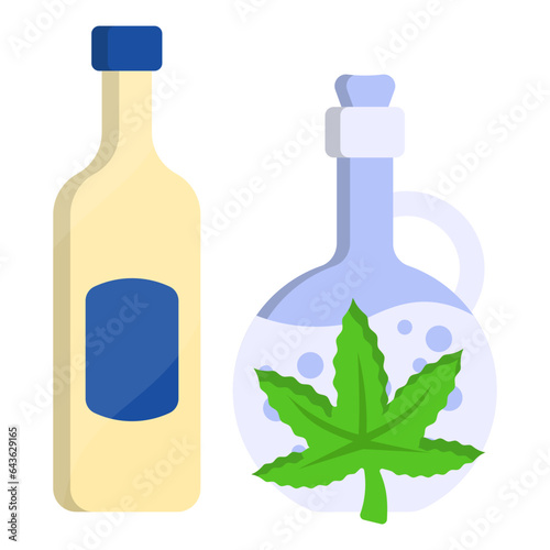 Hemp Raw Tincture Jar with Hash Water concept, cook and bake with CBD vector color icon design, Cannabis and marijuana symbol, thca and cbdasign, recreational herbal drug stock illustration