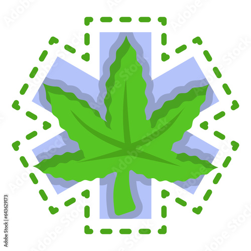 Cannabis Healthcare and Medicine sign concept, Therapeutic Effects of cannabinoids vector color icon design Cannabis and marijuana symbol thca and cbda sign recreational herbal drug stock illustration