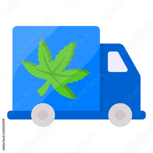 Cannabis Laws and Their Impact on Commercial Drivers concept, Marihuana Use in the Trucking Industry vector color icon design, Cannabis and marijuana symbol, thca and cbda sign recreational herbal