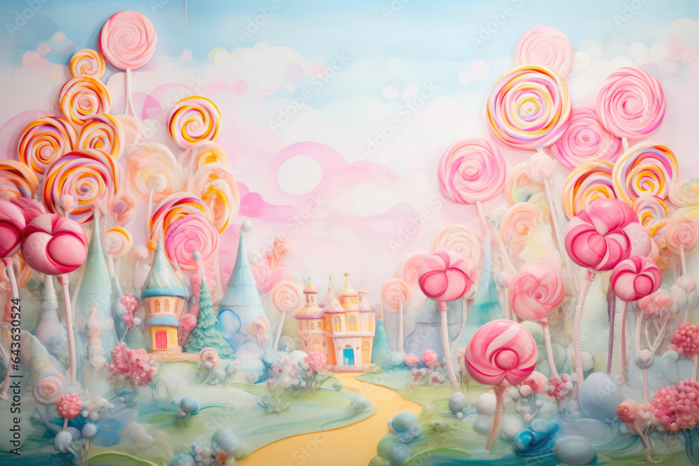 Candyland Dreamscape: Watercolor Delights