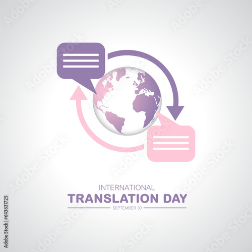 International Translation Day September 30 Background Vector Illustration