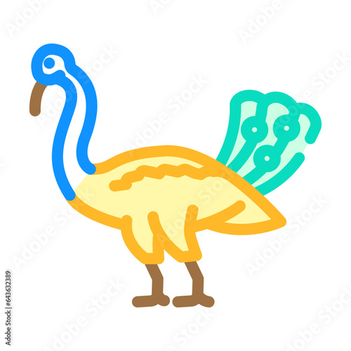 peacock vehicle kartikeya color icon vector. peacock vehicle kartikeya sign. isolated symbol illustration